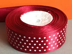 Стрічка атласна в горошок