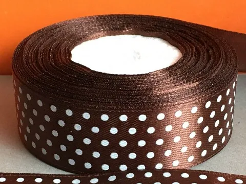 Стрічка атласна в горошок