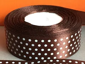 Стрічка атласна в горошок