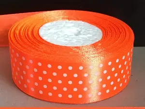 Стрічка атласна в горошок