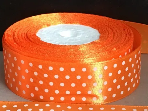 Стрічка атласна в горошок