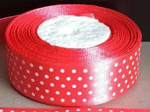 Стрічка атласна в горошок