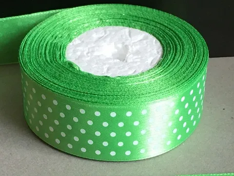Стрічка атласна в горошок