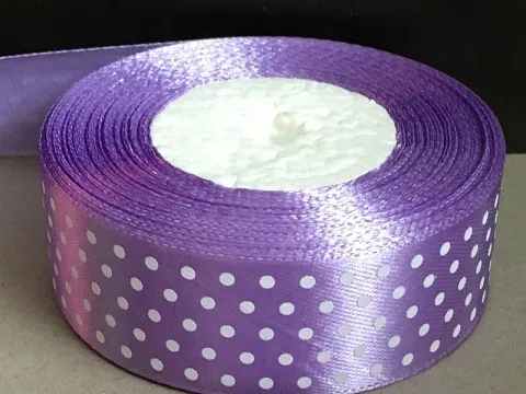 Стрічка атласна в горошок
