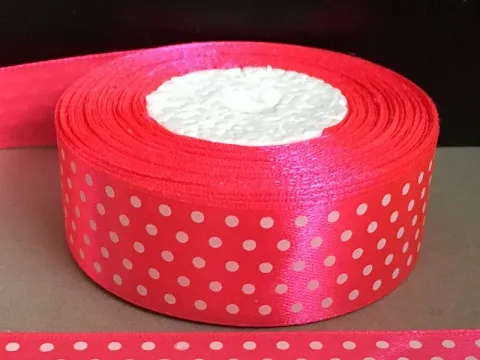Стрічка атласна в горошок