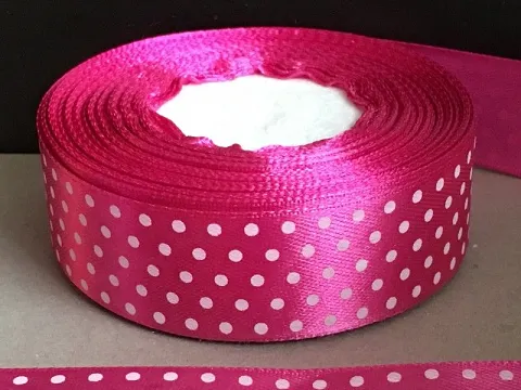 Стрічка атласна в горошок