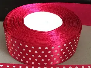 Стрічка атласна в горошок