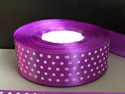 Стрічка атласна в горошок