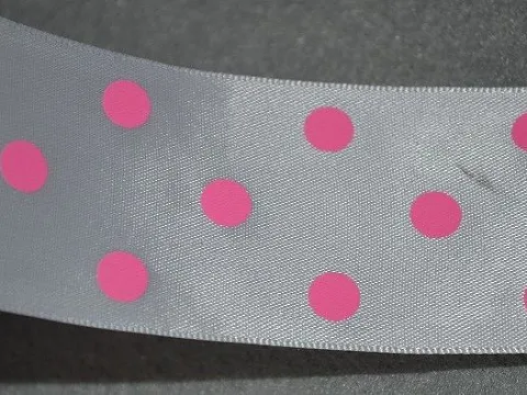 Стрічка атласна в горошок