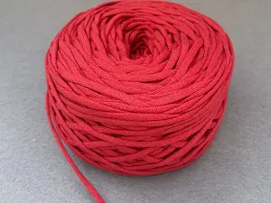 Бавовняний шнур, Червоний, 4мм, 100 метрів.