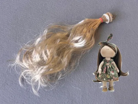 Волосся (Треси) для ляльок - Кучеряві -довжина - 20 см  (№1)