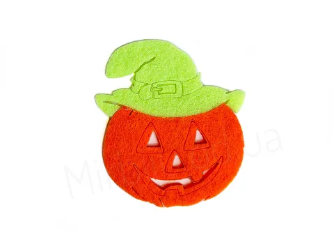 Аплікація з фетру <Гарбуз в капелюсі>