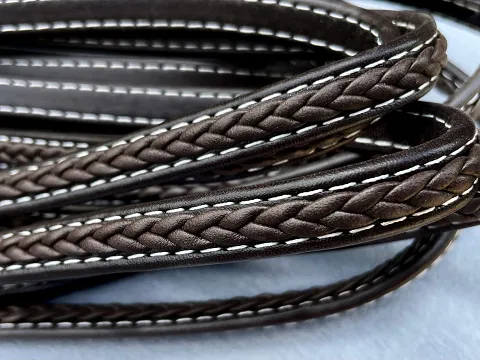 Шкіряний плоский шнур 12*7мм