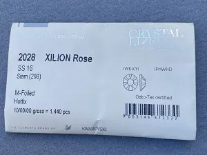 Клейові стрази Swarovski (HotFix) ss 16 /100шт