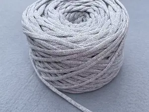 Бавовняний шнур, Світло сірий, 4мм, 100 метрів.
