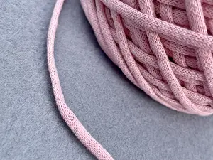 Бавовняний шнур, Світло-рожевий, 4мм, 100 метрів.