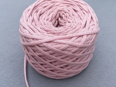 Бавовняний шнур, Світло-рожевий, 4мм, 100 метрів.