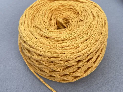 Бавовняний шнур, Жовтий, 4мм, 100 метрів.