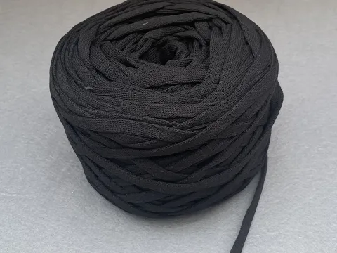 Бавовняний шнур, Чорний, 7мм, 100 метрів.