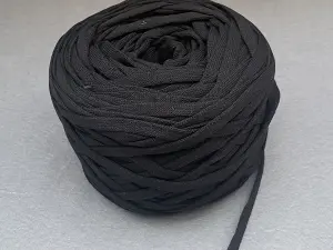 Бавовняний шнур, Чорний, 7мм, 100 метрів.