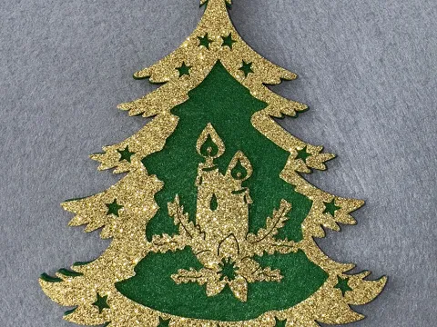 Аплікація з фетру та фому <Ялинка>