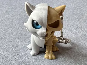 Брелок Скелет-кішка надрукована на 3Д принтері