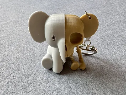 Брелок Скелет - Слон надрукована на 3Д принтері