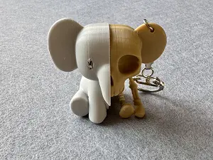 Брелок Скелет - Слон надрукована на 3Д принтері