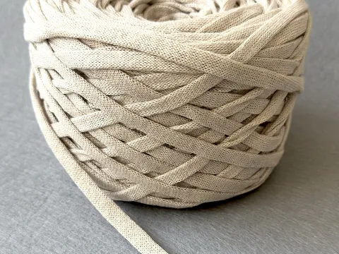 Бавовняний шнур, Бежевий, 7мм, 100 метрів