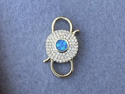 Карабін подвійний з опалом та цирконієм