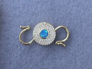 Карабін подвійний з опалом та цирконієм