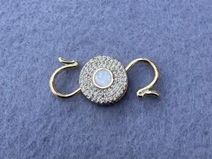 Карабін подвійний з опалом та цирконієм