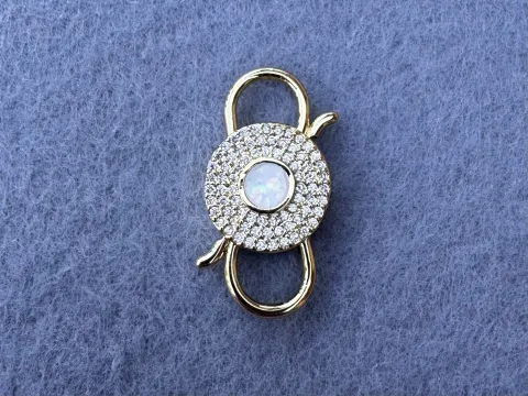 Карабін подвійний з опалом та цирконієм