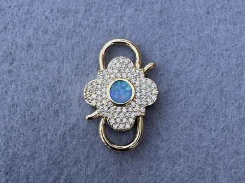 Карабін подвійний з опалом та цирконієм