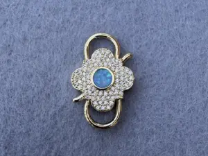 Карабін подвійний з опалом та цирконієм