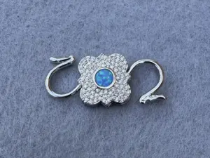 Карабін подвійний з опалом та цирконієм