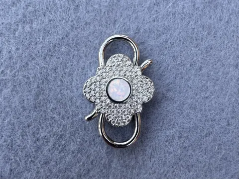 Карабін подвійний з опалом та цирконієм