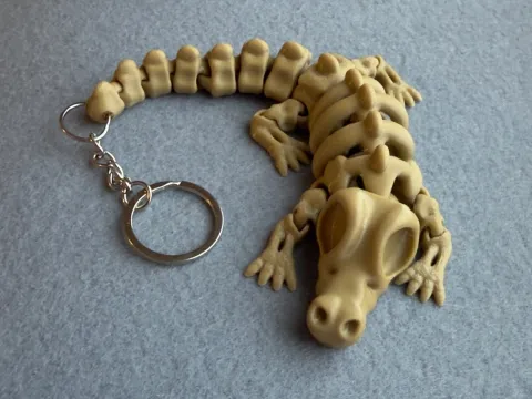 Брелок Скелет Крокодила надруковано на 3Д принтері