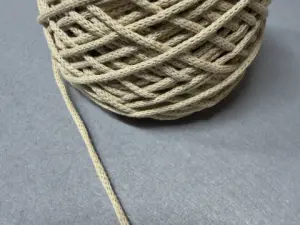 Бавовняний Круглий Шнур, Бежевий, 4мм, 100 метрів