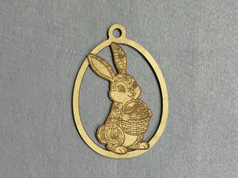 Підвіска з фанери "Великодній заєць"